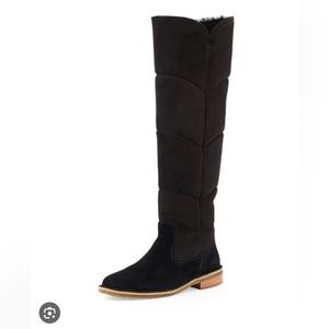 UGG SAMANTHA FULLY LINED Shearling SHEEPSKIN TALL BLACK BOOTS